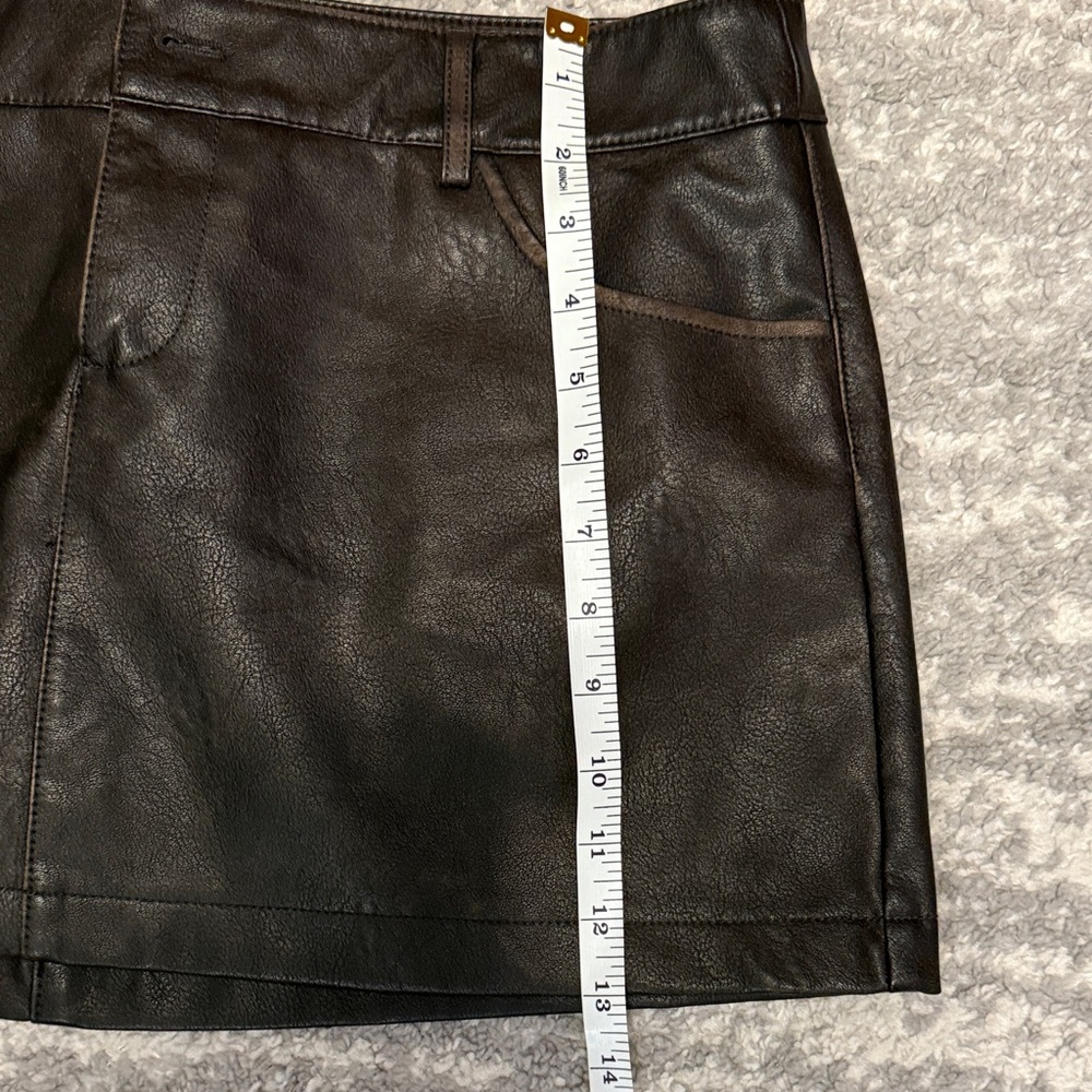 GARAGE Brown Leather Mini Skirt - Picture 5 of 5